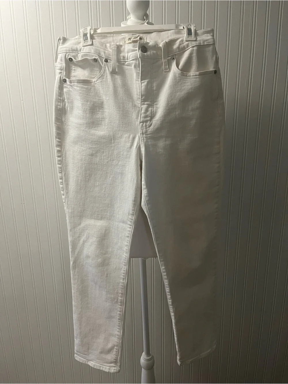 Madewell White  Straight-Leg High-Rise Jeans